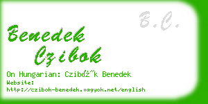 benedek czibok business card